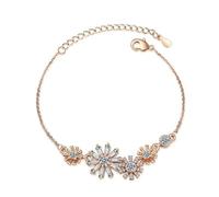 Générique Placcato al quarzo anelli argento bracciale per donne alla moda regolabile braccialetti Bangle bracciali compleanno Natale San Valentino giorno del Ringraziamento Giorno Bracciali Uomo Nero