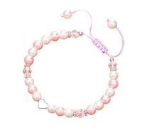 Générique Placcato Argento Perla Blu Quarzo Classico Braccialetto a mano Bracciali cuore perline Braccialetti ritorno a scuola regali di Natale di compleanno Con Frasi Bracciale Anelli, Taglia unica