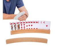 Générique Playing Holder - Wooden Hands Free Curved Storage Stand Set, Smooth Natural Finish Poker Organizer Rack, Stabile Tabletop Support Accessory | Comfortable Holding Solution For Poker Canas