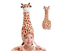 Générique Plush Giraffe Hat For Kid, Three-dimensional Plush Giraffe Headpiece Hat, Party Dressing Supplies Headwear, Three-dimensional Plush Giraffe Headpiece Hat, Giraffe Headpiece For Kids