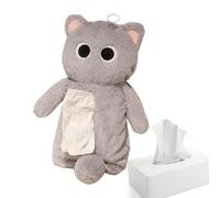 Générique Plush Pencil Case - Animal Cartoon Pouch for Stationery Storage with Soft Fabric Zip Closure | Multifunctional Lightweight Organizer for School College Office Desk Travel Accessories, Gray