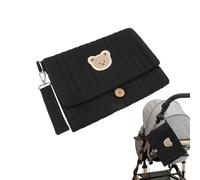 Générique Pochette per pannolini - Pochette pieghevole con ricamo Orso - con scomparto per passeggino e pannolini - per ragazzi e ragazze papà strada lavoro ospedale infermiere
