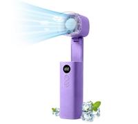 Générique Pocket Handheld Fan Low-Noise Mini Lightweight All-Purpose | Design pieghevole, ad alta velocità, built-in luce LED, ricaricabile portatile raffreddamento, clip & handheld uso, fo