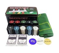 Générique Poker Chip Set, 200 pezzi, Wear-Resistant Multi-Functional Professional Game 24 cm, for Craps, Home Parties, Entertainment Activities, Immersive Play Felt