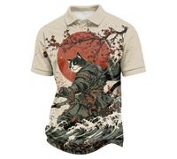Générique Polo Camicia con stampa Orientale Antica per tutti i giorni, cachi., L