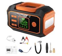 Générique Pompa ad aria per pneumatici auto,Compressore d'aria con luce a LED,Pompa per pneumatici per veicoli mobili - per il campeggio bordo della strada Bicicletta Moto Veicolo SUV Campeggio Car