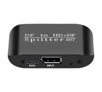 Générique Port Hub, DP Distributor, High Resolution Compact Design Easy Setup Enhanced Productivity, Monitor Distributor Large for Laptops, Education, 3,03 x 2,17 x 0,79 pollici