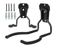 Générique Porta attrezzi da giardino a parete - Supporto per attrezzi nero antiruggine | Acciaio | multiuso portaoggetti officina garage casa con ganci