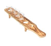 Générique Porta bicchieri tequila - Vassoio di servizio tequila | Organizzatore di da shot porta bicchiere da vino in legno con 6 supporto per a Tequilaa, vassoio da servizio per whisky