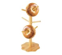 Générique Porta Bretzels Esposizione,Espositore di servizio per ciambelle in legno | Organizzatore Bretzels Salsicce a sei pilastri a forma di albero per cucine caffè hotel