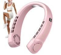 Générique Portable Neck | Fan 1800mAh Bladeless 5 Speeds Digital Display | Quiet Around The Neck Fan for Summer Indoor Outdoor Home Office School Travel Commuting Walking Hiking Sports