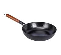 Générique Portable Saute Pan - Thick Base Steel Cookware, Rapid Heating Chef Skillet, Scratch Resistant Outdoor Fryer, Comfort Balance Handle | Cooking For Indoor Catering Patio Trips Camping Meals