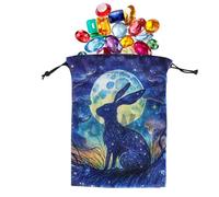 Générique Portacarte Tarocchi - Portacarte portatile con coulisse 13 x 18 cm | Organizer per rune, dadi, gioielli, cristalli, pietre preziose, pratica custodia per accessori per tarocchi