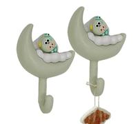 Générique Portachiavi per, ganci per asciugamani decorativi, ganci per luna, 2 x Moon No Trace Adhesive Wall Moustred Jewelry Organizzatore per Keys Apartment Ingresso