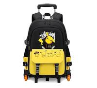 Générique Portamonete per bambini con 6 ruote, multi funzionale scuola Backpack, nero e giallo