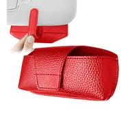Générique Portaocchiali da sole per auto, portaoggetti per occhiali da auto, compatta in pelle PU, antiscivolo, per occhiali e carte, rosso, Se référer au descriptif
