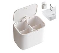 Générique Portaoggetti da bagno | Vaso di sollevamento automatico a 4 scomparti | Organizzatore di struccante, per cotton fioc elastici per capelli, denti in filato, bagno, toeletta, tavolo,