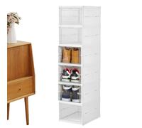 Générique Portascarpe - Armadietto da sneaker impilabile con vasca, scatola di immagazzinaggio trasparente pieghevole e impilabile per ingresso, scarpe sportive, casa, stivali, camera da letto e