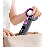 Générique Portatile Cooling Fan, Ricaricabile Turbine Handheld Fan, Patio Cooler Device, Led Display for Beach, Hiking, Dorm, Rv, Workplace, 6,22 x 2,36 pollici, Nero, Bianco