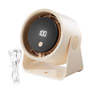 Générique Portatile Desk Fan, Usb Desk Fan, Adjustable Air Blower, Lightweight Build, Long Lasting Led Display Control, Quick Ricarica, Outdoor Travel Camping Dorm, 5.04x3.54x5.51 In