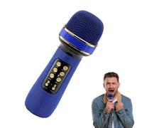 Générique Portatile Handheld Mic Speaker, Wireless Microfono Singing, 1,96 x 7,87 pollici, Abs Material Design with LED Lights, for Birthday, Wedding, Christmas