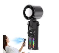 Générique Portatile Mini USB Fan - Handheld Breeze Maker, Multicolor Night Illumination, Lightweight Neck Hanging Strap, Low Power Consumption | Summer Relief Supplies For Picnic Traveling Camping