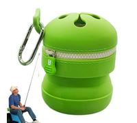 Générique Portatile Silicone Trash Can, Impermeabile Bait Storage Bag, 2,87 x 2,76 in Multifunctional Rubbish Bin, Compact Hook, Authentic Convenient for Backpacking, Climbing, Walking