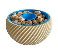 Générique Portatile Snack Bowl, Doppio Layer Container, 8 Inches Nut Serving Dish with Divider, Abs with, Kitchen Table Counter Organizer for Party Home Dining Room Picnic Outdoor
