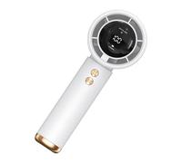 Générique Portatile Turbo Fan, Ricaricabile Handheld Fans, Cordless Air Circulator, Battery Digital Display, Low Noise Makeup Cooler for Travel, Outdoor, Working, Campeggio, Picnic, Beach,
