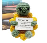Générique Positive Crochet Turtle, Handmade Plush Toy, Soft Cotton Comfort, Adorable and Uplifting Design, Lightweight and Pressure, Ideal for Present and Special Occasions, 3,94 pollici