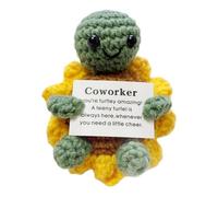 Générique Positive Crochet Turtle Plush, Supportive Handmade Soft Animal Toy, Motivational Gift for Boys, Friends, Birthday, Laurea, Nurse, Teachers, Inspirational Keepsake Special