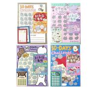 Générique Poster per raschiare gli obiettivi, grafico per grattare le sfide - Elenco di controllo della sfida dei risultati motivazionali 4X 30 giorni,Poster di cose da fare per il regalo di Natale