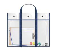 Générique Poster Storage Bag, Clear Art Organizer, Waterproof Poster Bag with Convenient Handle and Additional Pocket for Posters, Drawings, Sketches, Or Board, 1 pezzo, blu, Se référer au descriptif