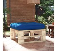 Générique Pouf Pallet Giardino Legno Pino Impregnato con Cuscino | Poggiapiedi o tavolino, Resistente alle intemperie, Bassa manutenzione, Modulare per mobili da giardino