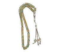 Générique preghiera con 33 perline di vetro cilindriche, design elegante per la devozione religiosa e accessorio di moda, rosario multicolore