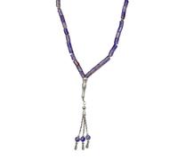Générique preghiera con 33 perline di vetro cilindriche, design elegante per la devozione religiosa e accessorio di moda, rosario multicolore