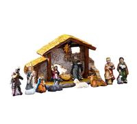 Générique Presepe Di Natale in Resina | Scena della Natività Gesù - Figure Religiose Cristiane per Decorazione da Tavolo Camino Festa Interni Mantel