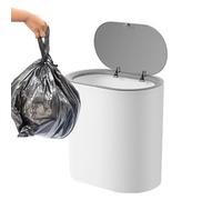 Générique Press Top Trash Can, Trash Bin Small Garbage Can Waste Basket | Sleek Toilet Trash Cans, Narrow Wastebasket Design, Versatile per Craft Room, Kitchen, Bedroom