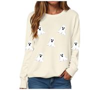 Générique Problem Felpe risolte da donna Halloween T Shirt T Shirt Bloody problema risolto Camicia con cappuccio Io sono sanguinante Maglione da donna con collo rotondo Camicia senza cappuccio, Beige