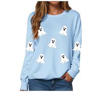 Générique Problem Felpe risolte da donna Halloween T Shirt T Shirt Bloody problema risolto Camicia con cappuccio Io sono sanguinante Maglione da donna con collo rotondo Camicia senza cappuccio, Blu