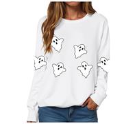 Générique Problem Felpe risolte da donna Halloween T Shirt T Shirt Bloody problema risolto Camicia con cappuccio Io sono sanguinante Maglione da donna con collo rotondo Camicia senza cappuccio, Bianco