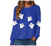 Générique Problem Felpe risolte da donna Halloween T Shirt T Shirt Bloody problema risolto Camicia con cappuccio Io sono sanguinante Maglione da donna con collo rotondo Camicia senza cappuccio, Blu-2