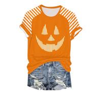 Générique Problema risolto T Shirt Donna Scollo V Rotondo Costume Halloween Bloody Top con Spruzzi Problem Solved Costume, C-arancione, M