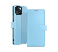 GÉNÉRIQUE Protettiva ZAN-LB-14R Custodia a libro per Apple iPhone 14, Blu chiaro