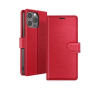 GÉNÉRIQUE Protettiva ZAN-RD-13PR Custodia a libro per Apple iPhone 13 Pro, Rosso