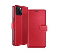 GÉNÉRIQUE Protettiva ZAN-RD-15R Custodia a libro per Apple iPhone 15, Rosso