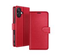 GÉNÉRIQUE Protettiva ZAN-RD-16R Custodia a libro per Apple iPhone 16, Rosso