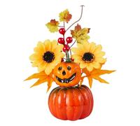 Générique Pumpkin Decorations, Tabletop Bonsai, Harvest Festival Ornament for Halloween, Pumpkin Autumn Decor with Sunflower, Home Seasonal Decor Kitchen Mantel Room Desk Classroom Fireplace
