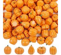 Générique Pumpkins Fake 50 pezzi - Pumpkin artificiali per la decorazione | Ornamento di figure da ufficio in miniatura in resina per Halloween Tavolo Porch Garden Harvest Ringraziamento Party