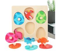 Générique Puzzle in legno sul tema dei dinosauri - Gioco di uova da assemblare in legno, puzzle di selezione dei colori delle uova di dinosauro, per ragazzi e ragazze alunni casa sala giochi